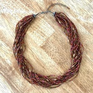 Multi Strand Beaded Necklace Collar